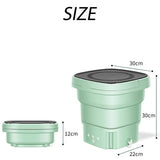 Mini Washing Machine Bucket Folding Portable Laundry Machine Clothes Washing green - Top-Down View