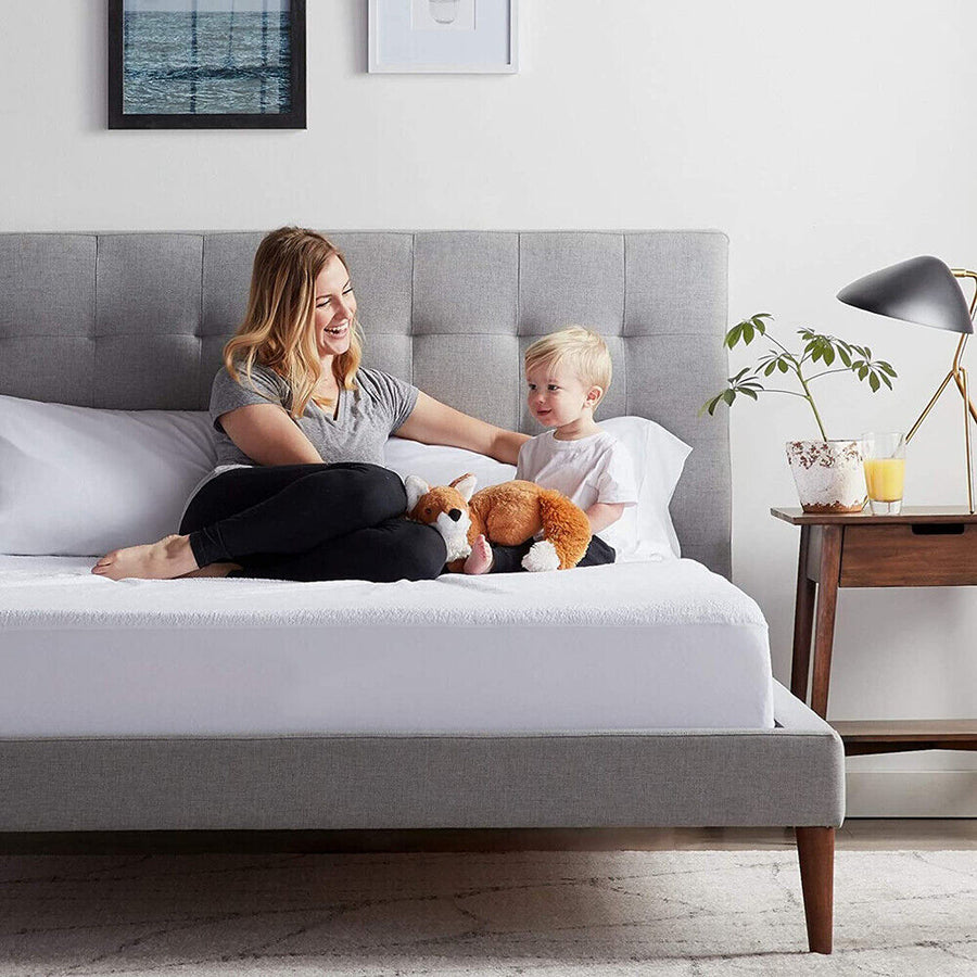 Fully Fitted Waterproof Cotton / Non Woven Mattress Protector Cover Double