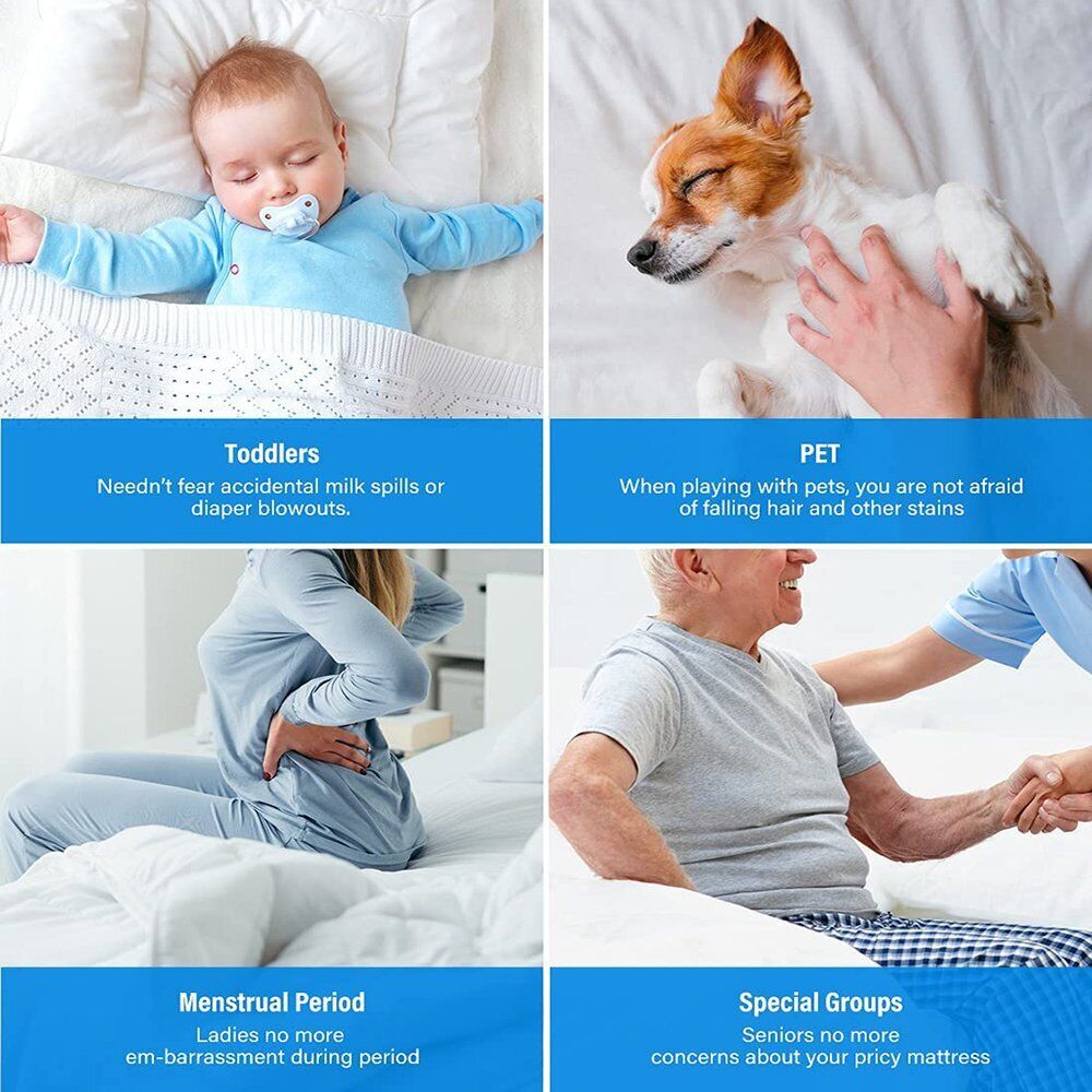 Fully Fitted Waterproof Cotton / Non Woven Mattress Protector Cover Double