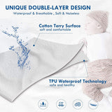 Fully Fitted Waterproof Cotton / Non Woven Mattress Protector Cover Double - Extra Image