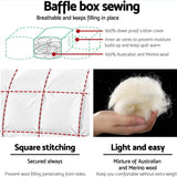 500 GSM Australian Merino Wool Quilt Duvet Doona Summer Winter Single 140cm x 210cm - 45-Degree Angle