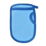 Blue universal Double-Side Super Soft Exfoliating Bath Mitt Shower Gloves Body Clean - Front View