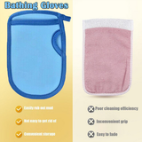 Blue universal Double-Side Super Soft Exfoliating Bath Mitt Shower Gloves Body Clean - Side View