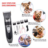 Pet Clippers Dog Grooming Clippers Cordless Electric Hair Trimmer Shaver Kit Hot - Front View