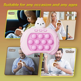 Rechargeable 3 Types Pop Push it Game Controller Sensory Fidget Toy Electronic Whack Mole pink - Front View