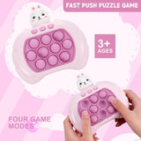 Rechargeable 3 Types Pop Push it Game Controller Sensory Fidget Toy Electronic Whack Mole pink - Top-Down View
