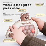 Rechargeable 3 Types Pop Push it Game Controller Sensory Fidget Toy Electronic Whack Mole brown - Side View