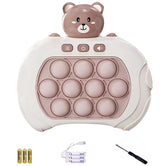 3 Types Pop Push it Game Controller Sensory Fidget Toy Electronic Whack Mole brown - Front View