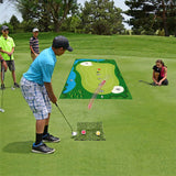 The Indoor Casual Golf Mat Game Set Stick Chipping Cage Games With 16 Grip Balls - Low Angle
