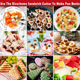 45 PCS Sandwich Cutter Kids DIY Toast Mold Bread Food Moulds Xmas Gift - Rear View