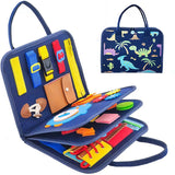 Blue Toddler Busy Board Intelligence Learning Toys Sensory Montessori Board Kids Toy - Front View