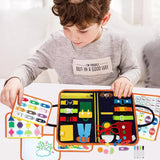 Blue Toddler Busy Board Intelligence Learning Toys Sensory Montessori Board Kids Toy - Side View