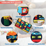 Blue Toddler Busy Board Intelligence Learning Toys Sensory Montessori Board Kids Toy - Top-Down View
