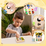 Toddler Busy Board Intelligence Learning Toys Sensory Montessori Board Kids Toy - Rear View