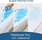 100% Terry Cotton Fitted Mattress Protector Waterproof King, image 4