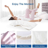 100% Terry Cotton Fitted Mattress Protector Waterproof Queen - Top-Down View