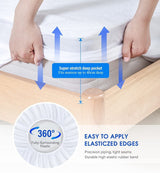 100% Terry Cotton Fitted Mattress Protector Waterproof Queen