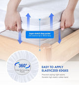 100% Terry Cotton Fitted Mattress Protector Waterproof Queen - 45-Degree Angle