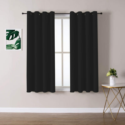 2X Blockout Curtains 100% Blackout Window Curtain Draperies Pair Eyelet 3 Layers 132CM(W) x 160CM(D)