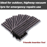 56Pc Tyre Puncture Repair Kit Tube Recovery Plugs Heavy Duty Car 4WD With Case - 45-Degree Angle