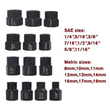 13-Piece Impact Bolt & Nut Remover Set Nut Extractor Socket Bolt Remover Tool - 45-Degree Angle