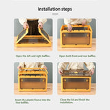 37L yellow Storage Container Stackable 5 Sides Open Top Lid Transparent Foldable - Front View