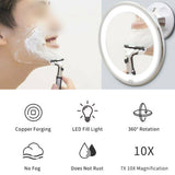 10x Magnifying Makeup Cosmetic Beauty Bathroom Mirror with LED Light 360 HOT - Close-Up Angle