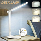 Touch LED Desk Lamp Bedside Study Reading Table Light Dimmable USB Rechargeable - Top-Down View