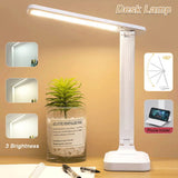 Touch LED Desk Lamp Bedside Study Reading Table Light Dimmable USB Rechargeable - Close-Up Angle
