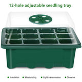 10 Set 12 Hole Plant Seed Grow Box Propagation Nursery Seedling Starter Tray - Low Angle