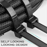 Cable Ties Zip Ties Nylon UV Stabilised 500pc Bulk Black Cable Tie 150mm x 2.5mm - Top-Down View