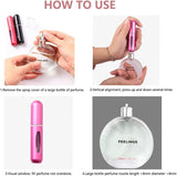 6ps Mini Perfume Atomizer Portable Travel Refillable Bottle Scent Pump Spray 5ml - 45-Degree Angle