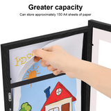 Children Kids Art Frames Art Projects Wooden Artwork Display 150 Pictures Hold Black - 45-Degree Angle