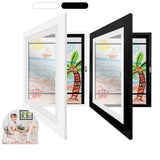 White Children Kids Art Frames Art Projects Wooden Artwork Display 150 Pictures Hold - Close-Up Angle