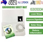 Bed Earthing Sheet Grounding Sheet Mat Large Bed Sheet Flat Sheet W/AU Plug 153x203cm