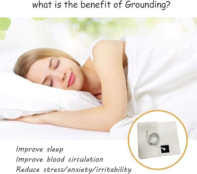 Bed Earthing Sheet Grounding Sheet Mat Large Bed Sheet Flat Sheet W/AU Plug 153x203cm