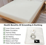 Bed Earthing Sheet Grounding Sheet Mat Large Bed Sheet Flat Sheet W/AU Plug 153x203cm - Top-Down View