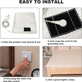 Bed Earthing Sheet Grounding Sheet Mat Large Bed Sheet Flat Sheet W/AU Plug 153x203cm - Low Angle
