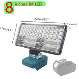 8inch For Makita Battery 18V Li-Ion LED Work Light Workshop Flashlights Torch Camping - Front View