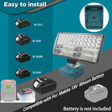 8inch For Makita Battery 18V Li-Ion LED Work Light Workshop Flashlights Torch Camping - 45-Degree Angle