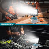 8inch For Makita Battery 18V Li-Ion LED Work Light Workshop Flashlights Torch Camping - Rear View