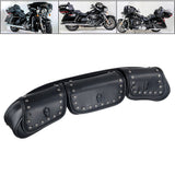 3 Pocket Windshield Bag Waterproof Fit For Harley Electra Glide FLHTC 96-13 - Side View