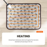 Pet Electric Heating Pad Heated Mat Warmer Blanket Bed for Dog Cat Puppy 45x45CM - Rear View