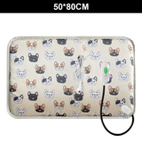 Waterproof Electric Pet Heat Pad Heated Heating Mat Blanket Dog Cat Bed 50X80CM - Top-Down View