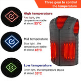 3XL Electric Vest Heated Jacket USB Thermal Warm Heat Pad Winter Body Warmer Unisex - Front View