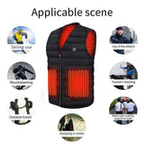 3XL Electric Vest Heated Jacket USB Thermal Warm Heat Pad Winter Body Warmer Unisex - Rear View