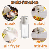 2 in 1 Oil Sprayer Dispenser Spray Bottle Cooking Baking BBQ Kitchen Tools 550ML - Top-Down View