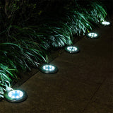 4pcs LED Solar Underground Light Waterproof Color Changing Garden Buried Lamp - Top-Down View