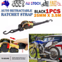 Quick Release Automatic Heavy Duty Retractable Ratchet Tie Down Strap black 25mm*3m
