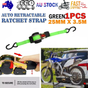 Quick Release Automatic Heavy Duty Retractable Ratchet Tie Down Strap green 25mm*3m